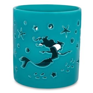Disney Little mermaid cut out teal candle holder- Disney brand.